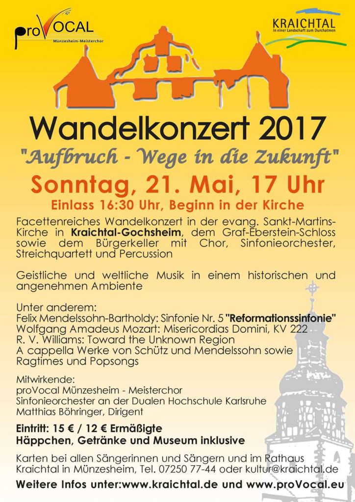 Wandelkonzert 21. Mai 2017 Kraichtal